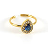 Wholesale Women's Stainless Steel Geometric Heart Drop Shape Electroplated Zircon Ring