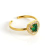 Wholesale Women's Stainless Steel Geometric Heart Drop Shape Electroplated Zircon Ring
