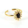 Wholesale Women's Stainless Steel Geometric Heart Drop Shape Electroplated Zircon Ring
