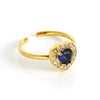 Wholesale Women's Stainless Steel Geometric Heart Drop Shape Electroplated Zircon Ring