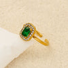 Wholesale Women's Stainless Steel Geometric Heart Drop Shape Electroplated Zircon Ring