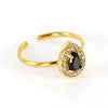 Wholesale Women's Stainless Steel Geometric Heart Drop Shape Electroplated Zircon Ring
