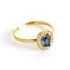 Wholesale Women's Stainless Steel Geometric Heart Drop Shape Electroplated Zircon Ring