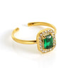 Wholesale Women's Stainless Steel Geometric Heart Drop Shape Electroplated Zircon Ring