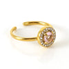 Wholesale Women's Stainless Steel Geometric Heart Drop Shape Electroplated Zircon Ring