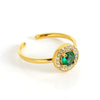 Wholesale Women's Stainless Steel Geometric Heart Drop Shape Electroplated Zircon Ring