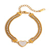 Wholesale Women's Stainless Steel Geometric Heart Electroplated Bracelet Jewelry