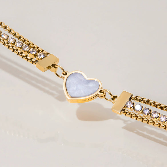 Wholesale Women's Stainless Steel Geometric Heart Electroplated Bracelet Jewelry