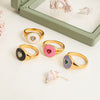 Wholesale Women's Stainless Steel Geometric Heart Ring Jewelry With Zircon And Electroplating