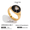 Wholesale Women's Stainless Steel Geometric Heart Ring Jewelry With Zircon And Electroplating