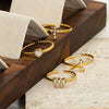Wholesale Women's Stainless Steel Geometric Heart Shape Cross Real Gold Plated Open Ring
