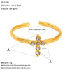 Wholesale Women's Stainless Steel Geometric Heart Shape Cross Real Gold Plated Open Ring