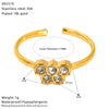 Wholesale Women's Stainless Steel Geometric Heart Shape Cross Real Gold Plated Open Ring
