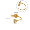 Wholesale Women's Stainless Steel Geometric Heart Shape Imitation Pearl Zircon Ring Inlaid With Gold And Plated With 18K Gold Flower Star Open Ring