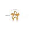 Wholesale Women's Stainless Steel Geometric Heart Shape Imitation Pearl Zircon Ring Inlaid With Gold And Plated With 18K Gold Flower Star Open Ring