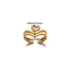 Wholesale Women's Stainless Steel Geometric Heart Shape Imitation Pearl Zircon Ring Inlaid With Gold And Plated With 18K Gold Flower Star Open Ring