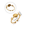 Wholesale Women's Stainless Steel Geometric Heart Shape 18K Gold Inlaid Ring