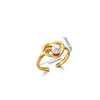 Wholesale Women's Stainless Steel Geometric Heart Shape 18K Gold Inlaid Ring