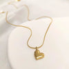 Wholesale Women's Stainless Steel Geometric Heart Shape Oshaped Chain 18K Goldplated Pendant Necklace