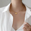 Wholesale Women's Stainless Steel Geometric Heart Shape Oshaped Chain 18K Goldplated Pendant Necklace
