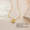Wholesale Women's Stainless Steel Geometric Heart Shape Oshaped Chain 18K Goldplated Pendant Necklace