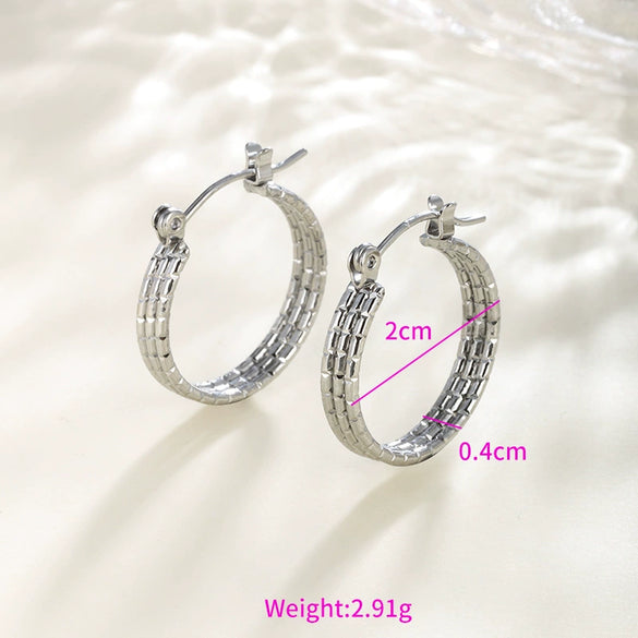 Wholesale Women's Stainless Steel Geometric Heartshaped Hoop Earrings Electroplated