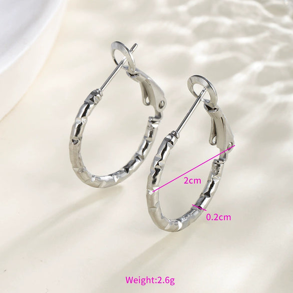 Wholesale Women's Stainless Steel Geometric Heartshaped Hoop Earrings Electroplated