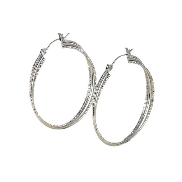 Wholesale Women's Stainless Steel Geometric Heartshaped Hoop Earrings Electroplated