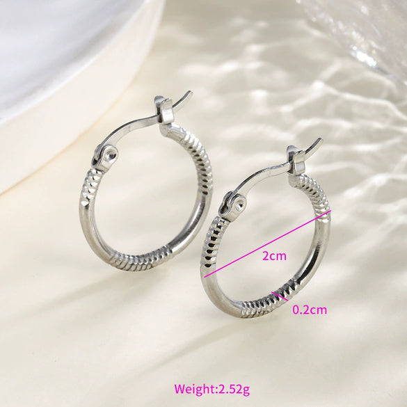 Wholesale Women's Stainless Steel Geometric Heartshaped Hoop Earrings Electroplated