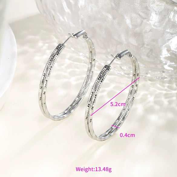 Wholesale Women's Stainless Steel Geometric Heartshaped Hoop Earrings Electroplated