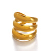 Wholesale Women's Stainless Steel Geometric Heavy Line Ring With 18K Gold Plated Electroplating