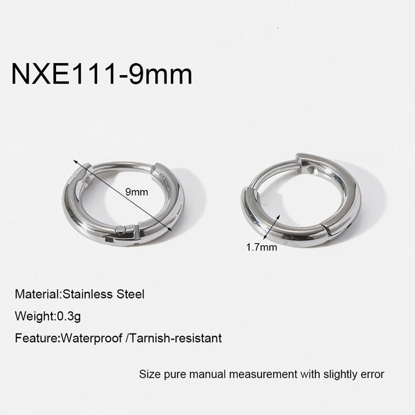Wholesale Women's Stainless Steel Geometric Highpolish Electroplated Hoop Earrings