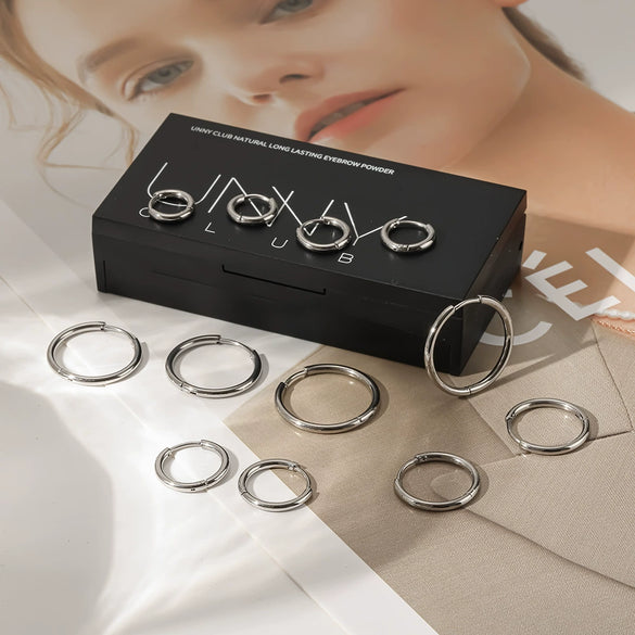 Wholesale Women's Stainless Steel Geometric Highpolish Electroplated Hoop Earrings
