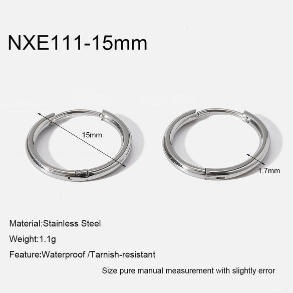 Wholesale Women's Stainless Steel Geometric Highpolish Electroplated Hoop Earrings