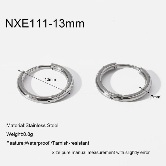 Wholesale Women's Stainless Steel Geometric Highpolish Electroplated Hoop Earrings