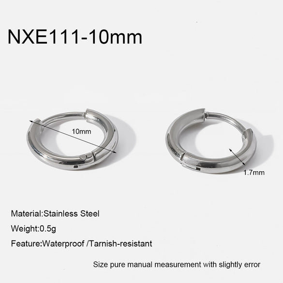 Wholesale Women's Stainless Steel Geometric Highpolish Electroplated Hoop Earrings