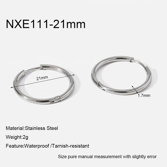Wholesale Women's Stainless Steel Geometric Highpolish Electroplated Hoop Earrings