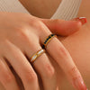 Wholesale Women's Stainless Steel Geometric Hip Hop Opening Ring With Oil Drop Design And Electroplating Treatment