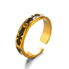 Wholesale Women's Stainless Steel Geometric Hip Hop Opening Ring With Oil Drop Design And Electroplating Treatment