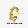 Wholesale Women's Stainless Steel Geometric Hip Hop Style Electroplated Ring