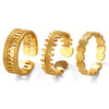 Wholesale Women's Stainless Steel Geometric Hip Hop Style Electroplated Ring