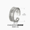 Wholesale Women's Stainless Steel Geometric Hip Hop Style Electroplated Ring