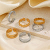 Wholesale Women's Stainless Steel Geometric Hip Hop Style Electroplated Ring