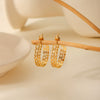 Wholesale Women's Stainless Steel Geometric Hollow Cshaped Electroplated Earrings