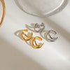 Wholesale Women's Stainless Steel Geometric Hollow Ear Clip Electroplated Modern Minimalist Allmatch Nonfading Earrings