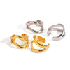 Wholesale Women's Stainless Steel Geometric Hollow Ear Clip Electroplated Modern Minimalist Allmatch Nonfading Earrings