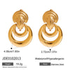 Wholesale Women's Stainless Steel Geometric Hollow Earrings Jewelry With Electroplating And Modern Minimalist Design