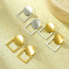 Wholesale Women's Stainless Steel Geometric Hollow Earrings With Electroplating Round Square Shape Color Matching Fashion Style