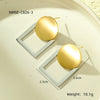 Wholesale Women's Stainless Steel Geometric Hollow Earrings With Electroplating Round Square Shape Color Matching Fashion Style