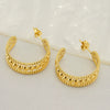 Wholesale Women's Stainless Steel Geometric Hollow Electroplated Earrings
